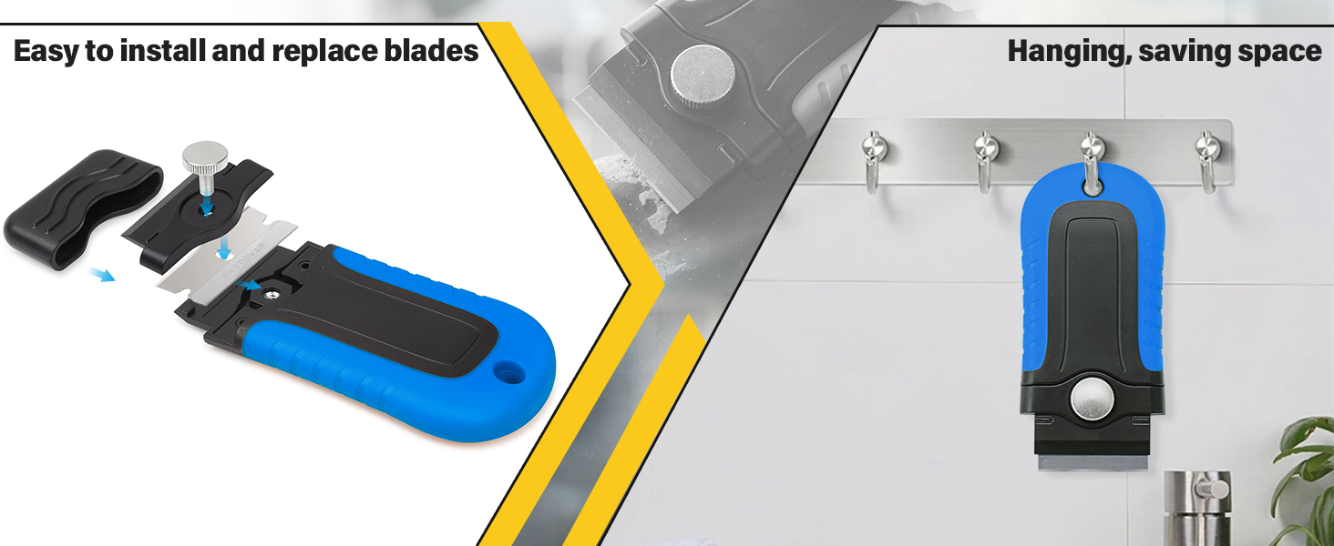 Gomake Locking Razor Blade Scraper with Safety Cap, Glass Cooktop