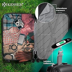 Kessler Großer Reisekoffer Schwarz | Hartschalen-Koffer + Kofferwaage + Gepäckanhänger 255eef20 542a 48f5 A3c8 F2dcb475f780. CR0,0,3000,3000 PT0 SX300 V1