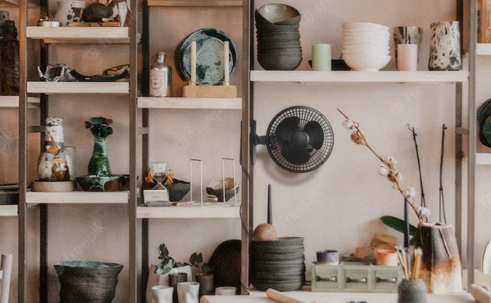 2 Speed Adjustable Tilt, Whisper Quiet Operation Clip-On-Fan with 5 ft Cord and Steel Safety Grill