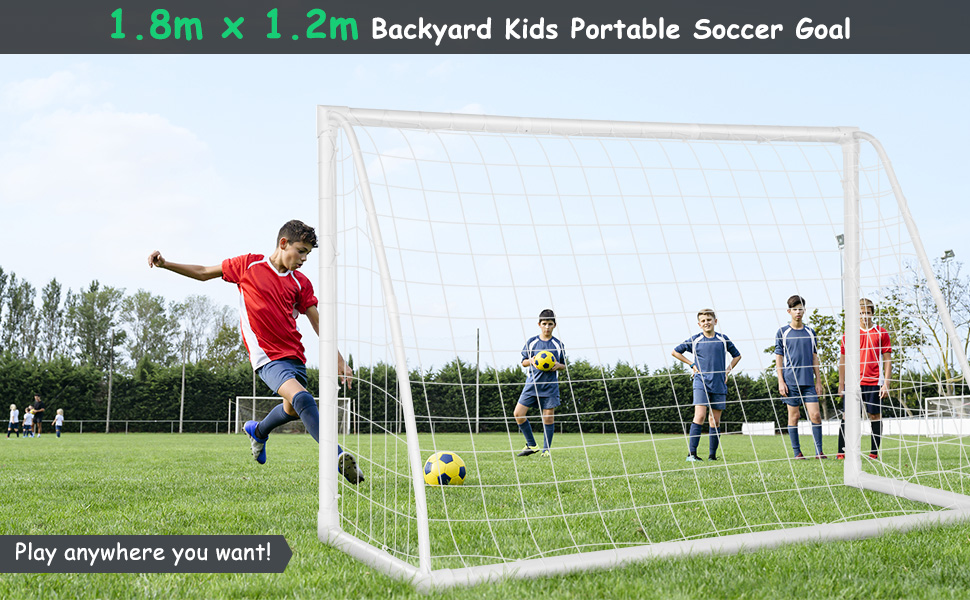 Costway Kids Portable Soccer Goal, 1.8m x 1.2m