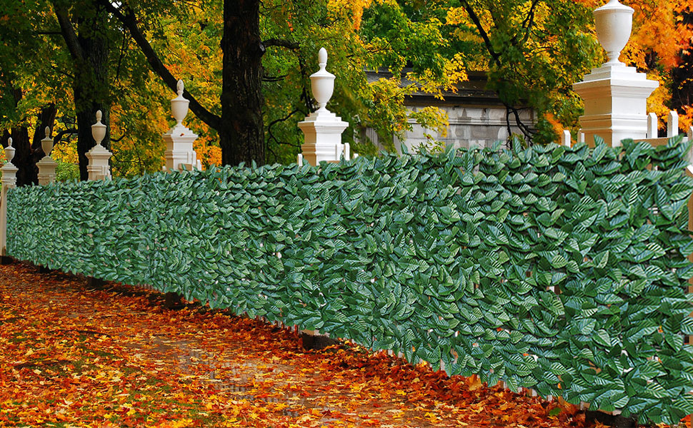 longdafei Artificial Ivy Privacy Fence Screen,1x3m Artificial Green