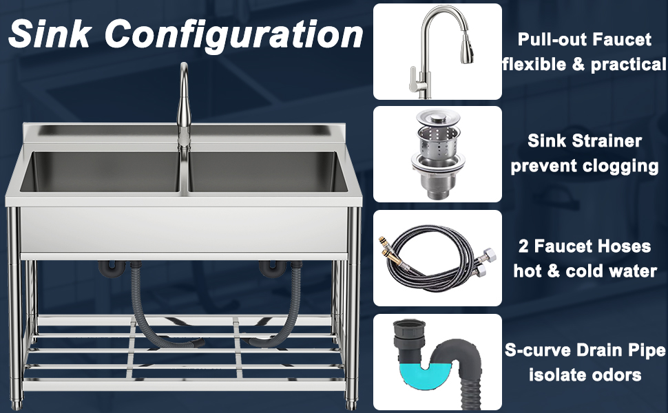 two compartment freestanding sink commercial kitchen sink stainless steel utility sink stainless