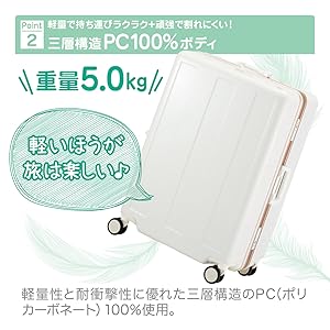 Amazon | [プラスワン] スーツケース Advance Booon エンボスネイビー