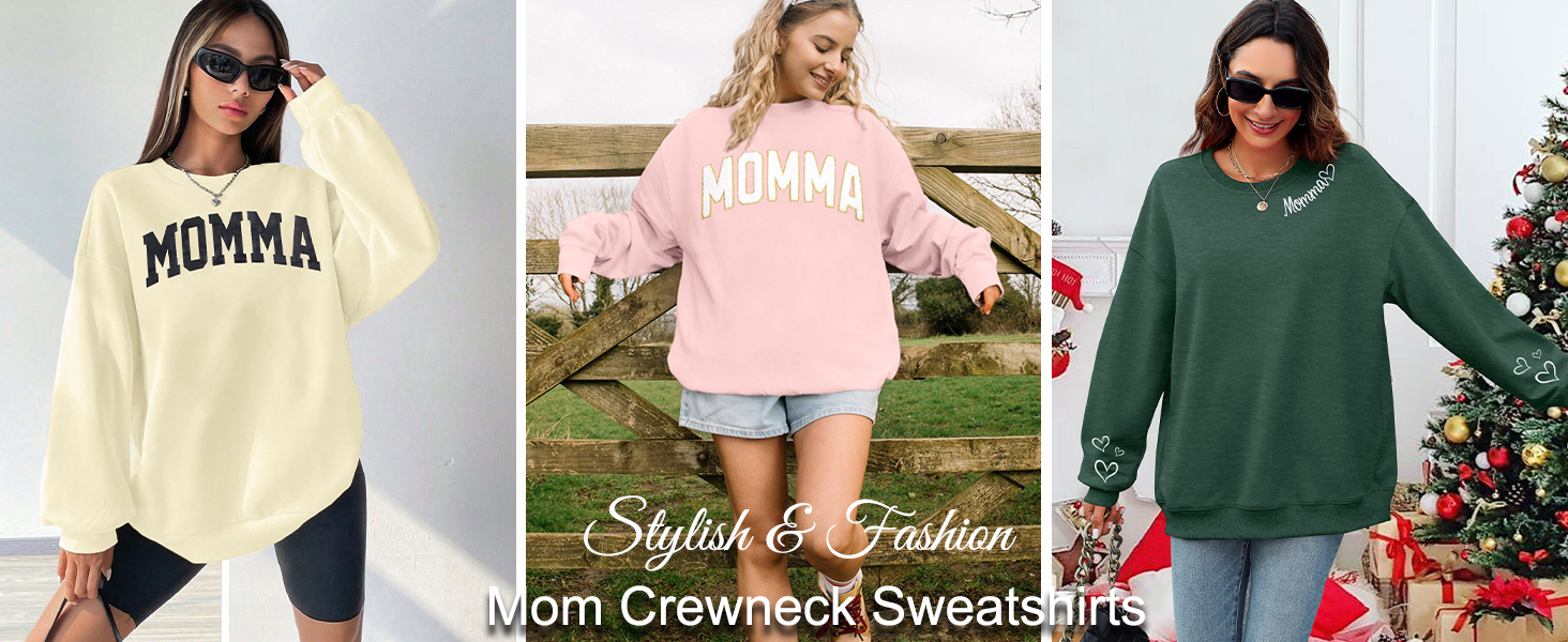 funny mom life letter print pullover tops mom cotton blend shirts mommy soft sweatshirt