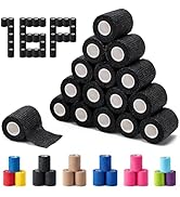 16 Pack Self Adhesive Bandage Wraps,2" X 5 Yards Non-Woven Elastic Cohesive Bandage Wrap, Color A...