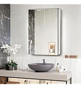 BLEXA 20x28 Bathroom Medicine Cabinet Aluminum Medicine Cabinet with Mirror and Enhanced Storage ...