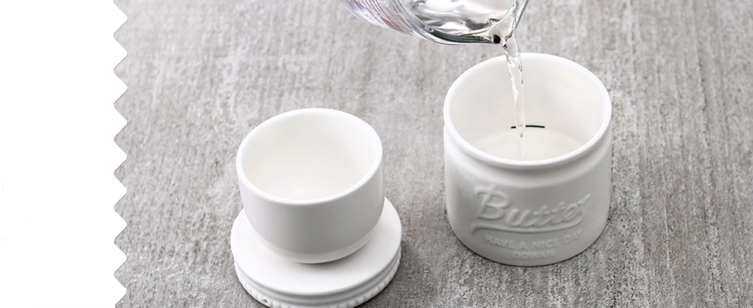 Amazon.de DOWAN Porzellan Butter Keeper Crock, Französische Butterdose