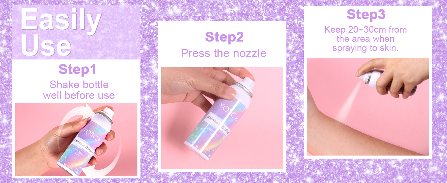 silver glitter spray