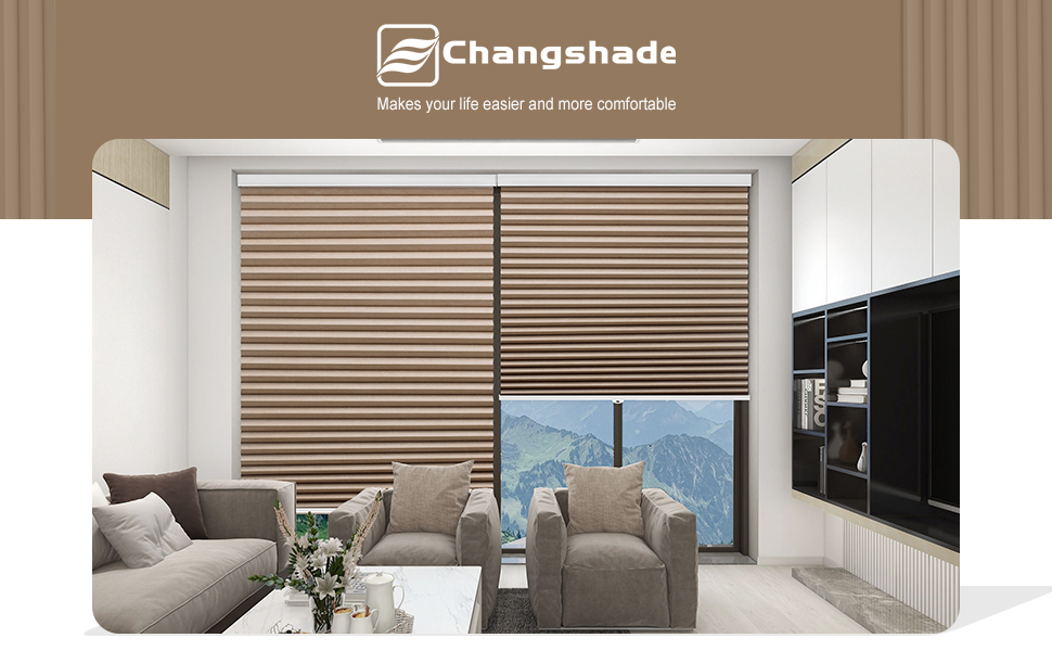 Changshade Cellular Shades Door Window Blinds Cordless Blackout, Blind