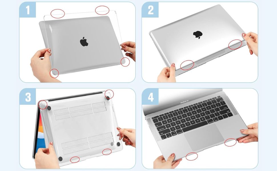 Tukzer Laptop Hard Shell Case Cover Compatible for New Apple MacBook Air 13.6 inch M4 M3 M2 
