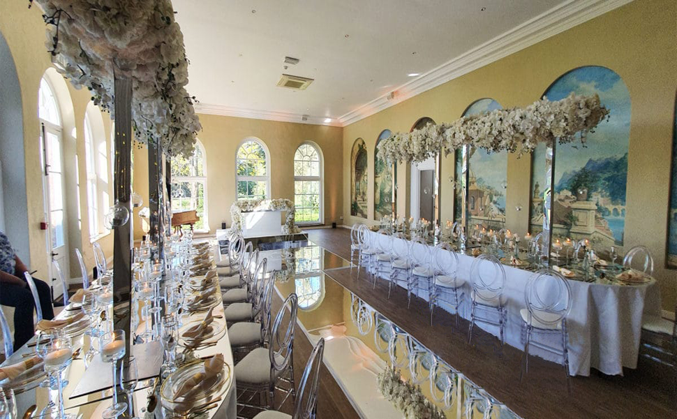 YADI Gold/Silver Metallic Mirror Aisle Runner Roll 4×33 ft