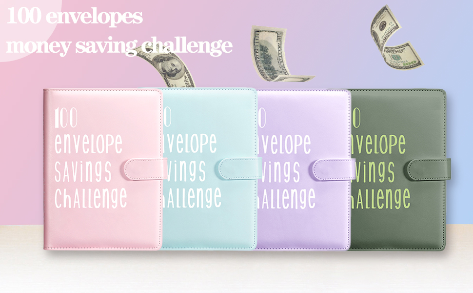 100 Envelopes Money Saving Challenge, A5 Money Saving Budget Binder with Cash