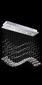 Modern Wave Crystal Chandelier