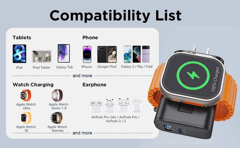 23W for Apple Watch Charging Block with Builtin Apple