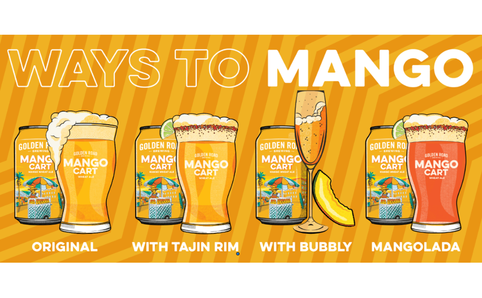 Golden Road Tart Mango Cart, 6 ct, 12 oz, 4.5 ABV