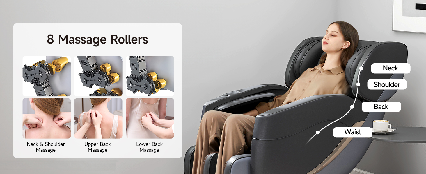 8 fixed massage rollers