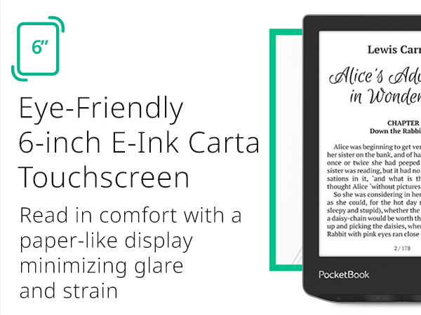 PocketBook Verse E-Reader with Eye-Friendly 6