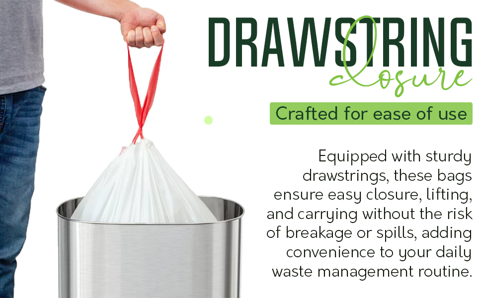 Drawstrings for easy closure