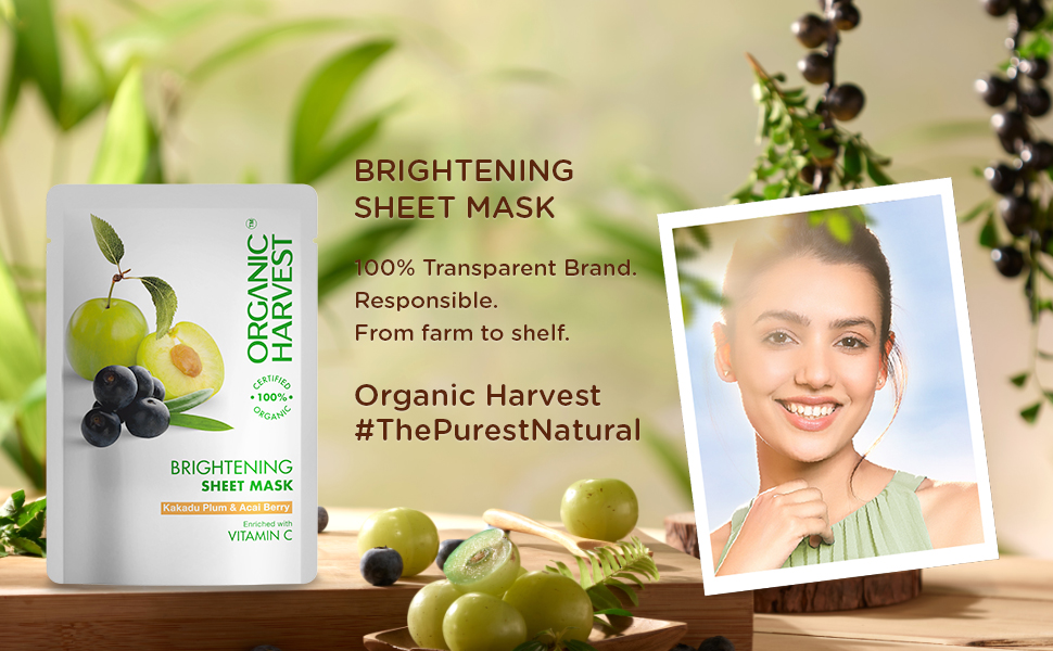 Organic Harvest Brightening Sheet Mask 30ml