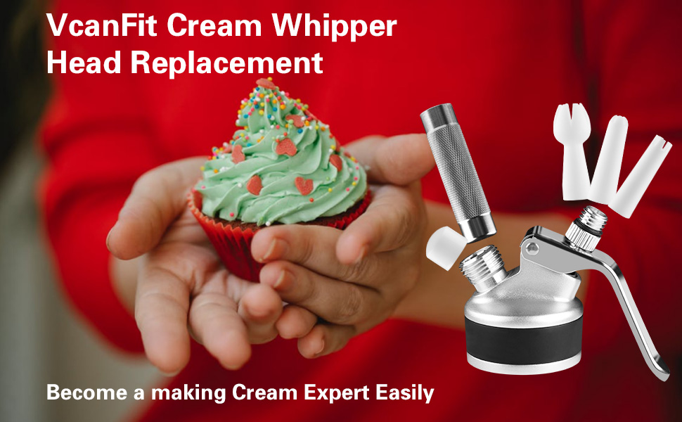 VcanFit Cream Whipper Head Replacement Includes All