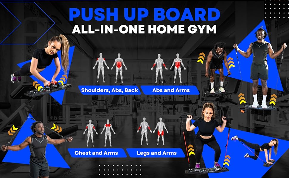 L&C Exercise Essentials Push Up Board Ho... 12 Home workout equipment shoulder chest triceps back abs all fitness levels engage core muscles