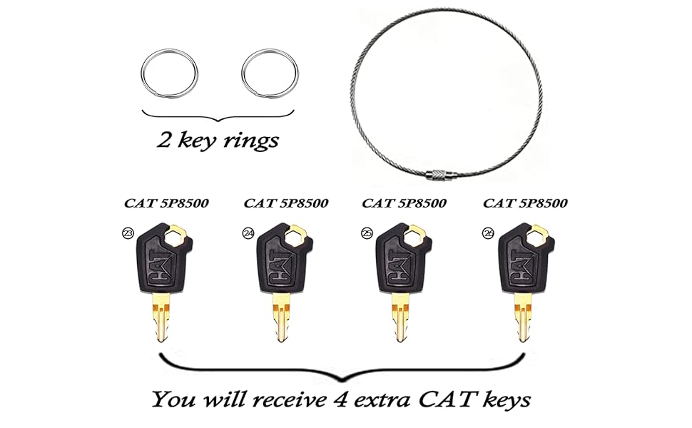 YASASHII 26 Heavy Equipment Keys Set Fits Over 1000 of