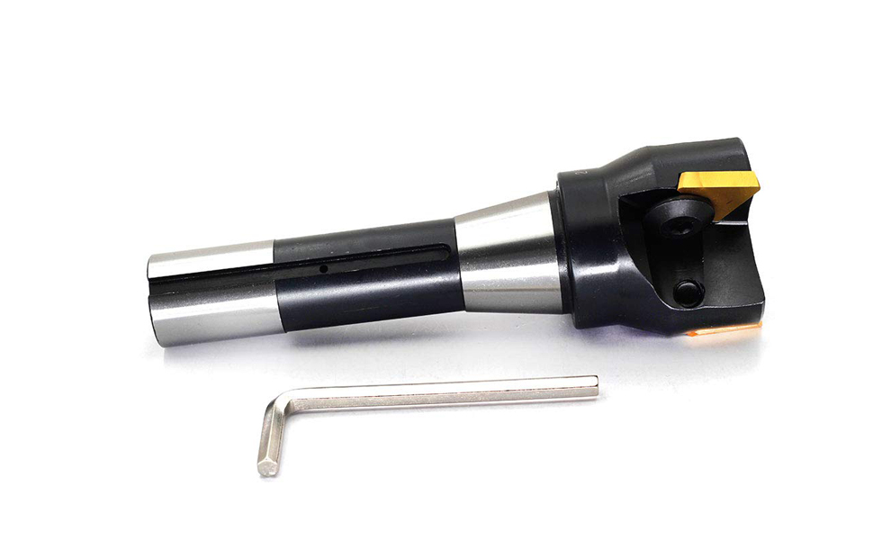 OSCARBIDE Indexable End Mill,2"Cutting Depth,6"Overall Length,R8 Shank