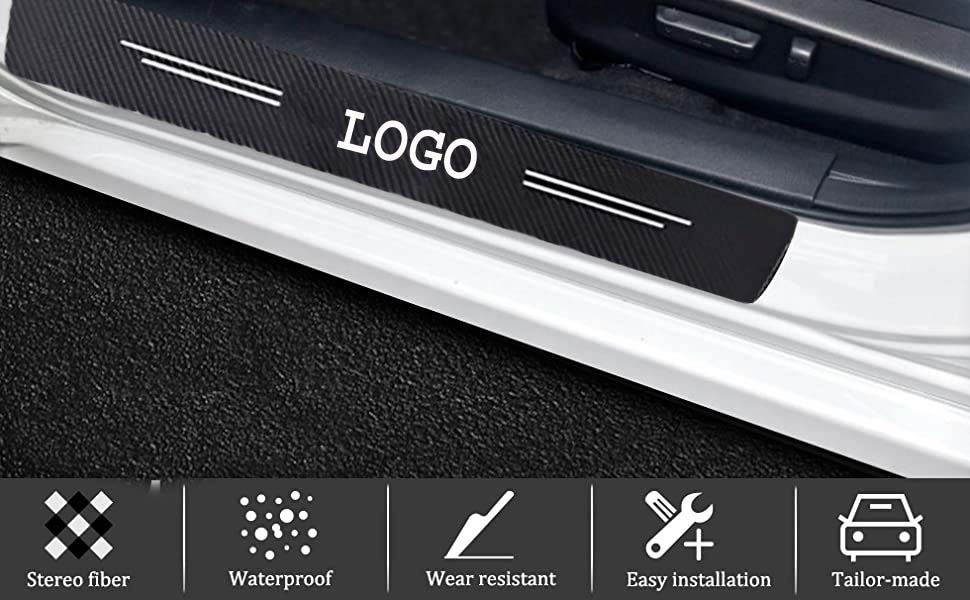 Kidoca® 4PCS Car Door Carbon Fiber Sill Edge AntiScratch Guard