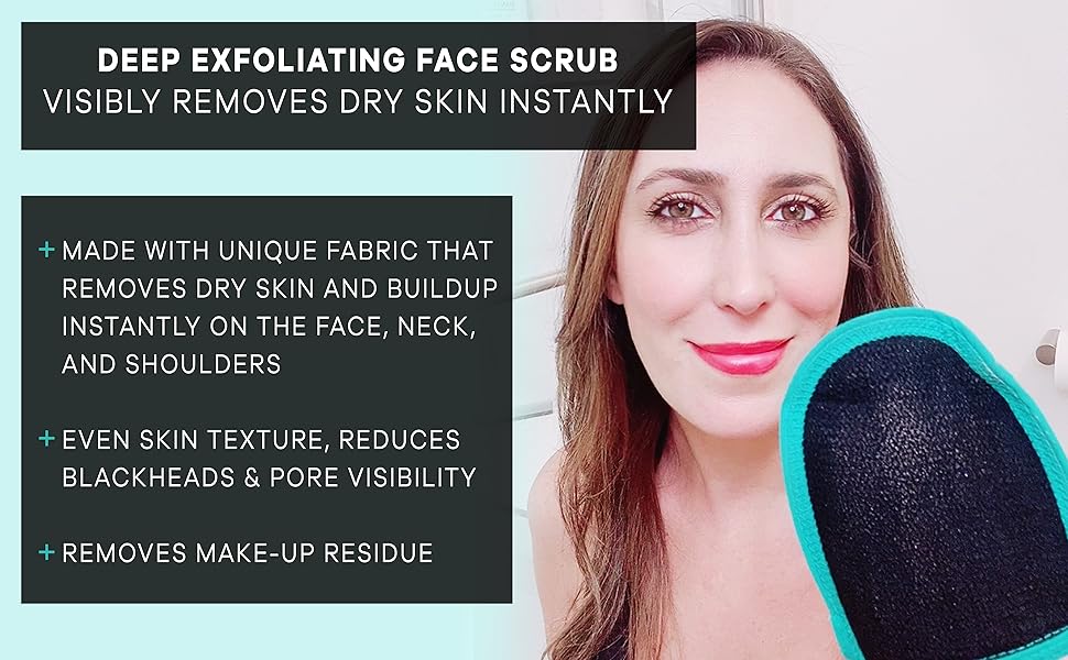 Dermasuri Deep Exfoliating Face Scrub and Body Scrub Mitt