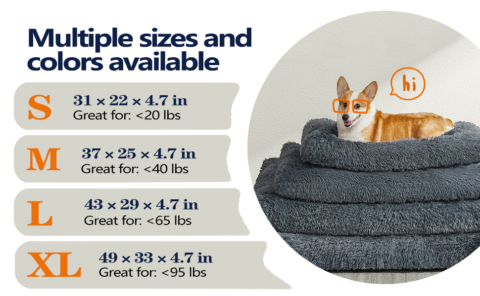 Dog Bed, Dog Beds for Large Dogs, Long Plush Soft Calming Pet Bed