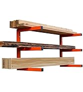 MOOMSINE Lumber Storage Rack Wall Mount, Heavy Duty Metal Wood Organizer with 3-Level Each Shelf ...