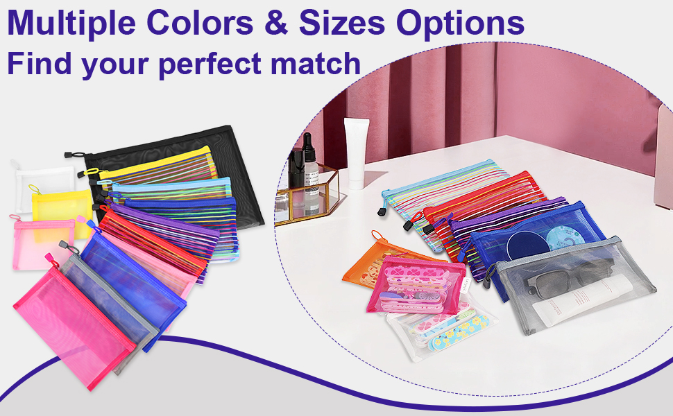 small mesh zipper pouch