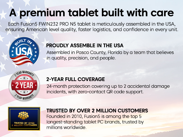 2 year full warranty accidental screen damage coverage for windows 11 tablet