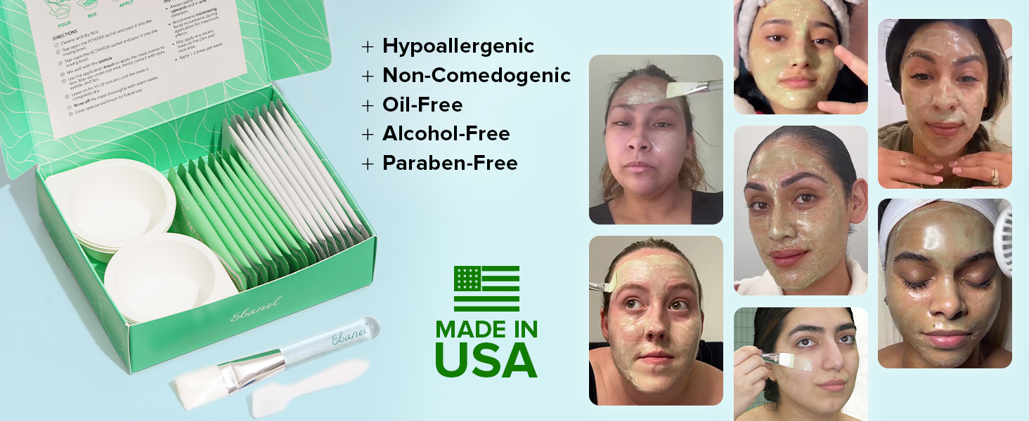 Ebanel Collagen Peptide Infusion Mask 8 pack, All in one facial kit, happy users