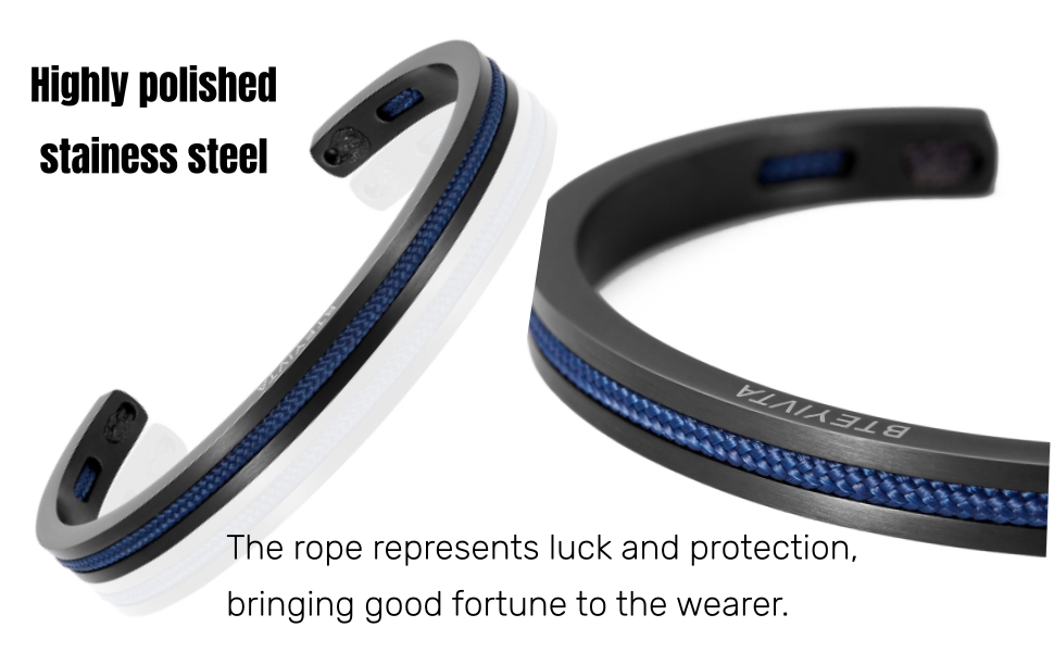 black cuff bracelet for men