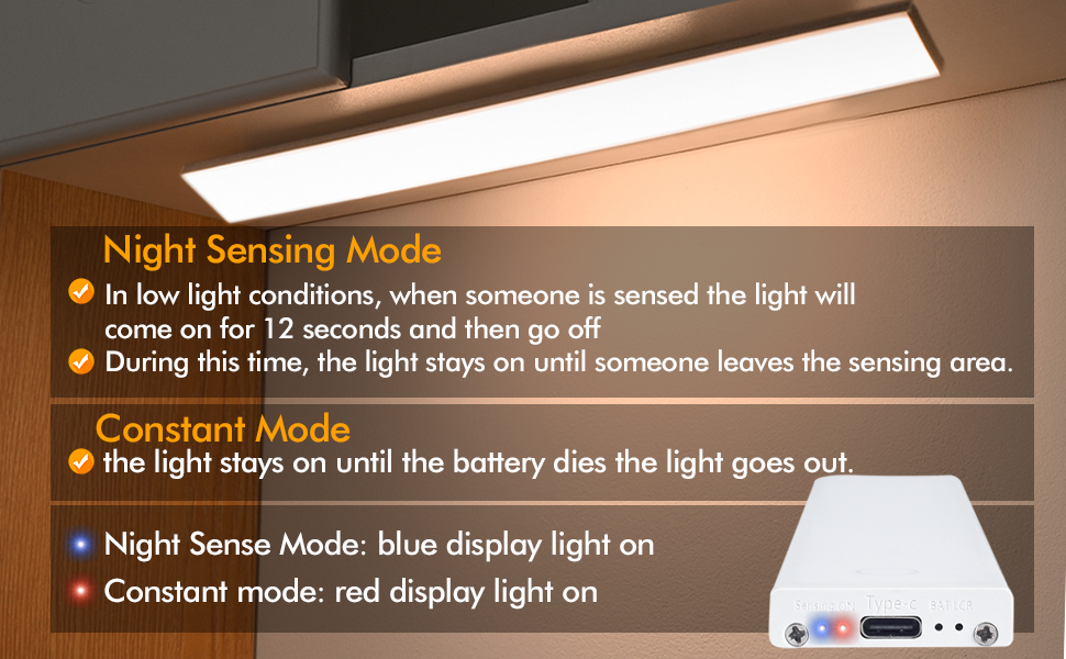 FullScreen Under Lighting, Touch Control Motion Sensor Light