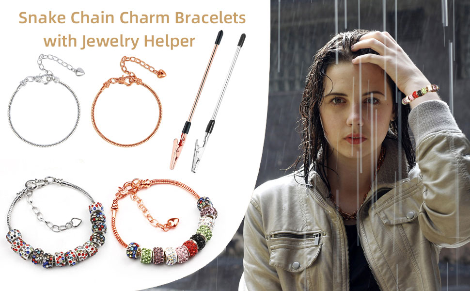 ZYEHXED 20PCS Snake Chain Charm Bracelet with Bracelet