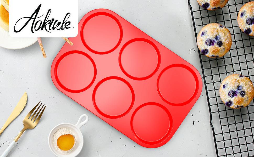 Aokinle European Grade Silicone Muffin Top Baking Pan
