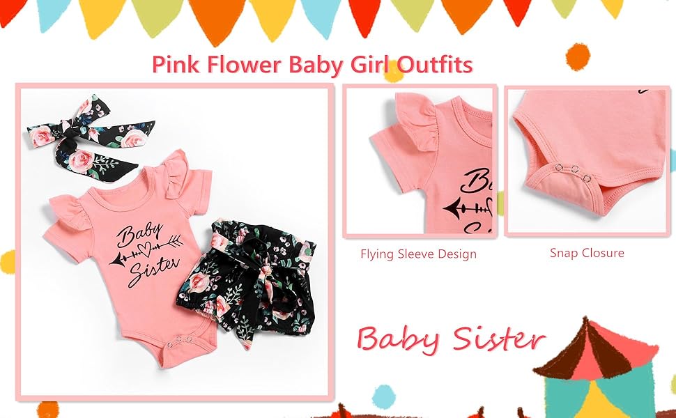 pink flower baby girl clothes