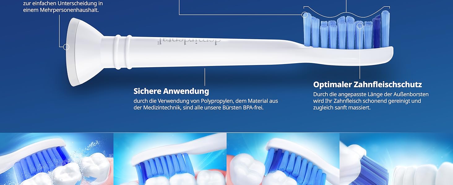 HX6018 Philips Sonicare Ersatzbürsten, Aufsätze, Aufsteckbürsten, Zahnbürstenköpfe