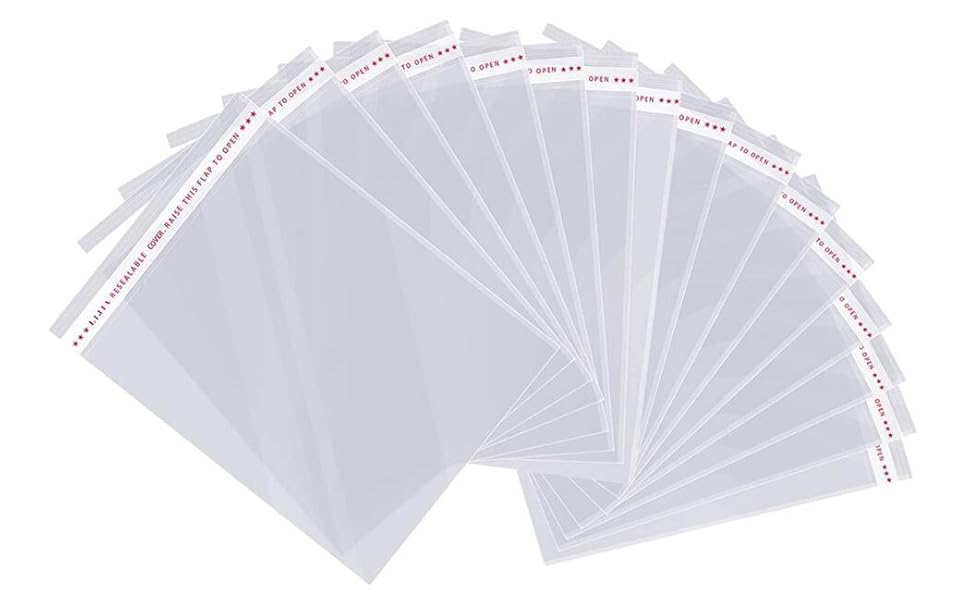 18" x 24" Clear Adhesive Apparel Cellophane Bags 100pcs