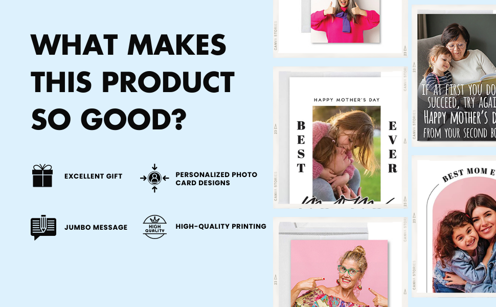 Andaz Press 8.5"x11" Photo Personalized Mothers Day Card