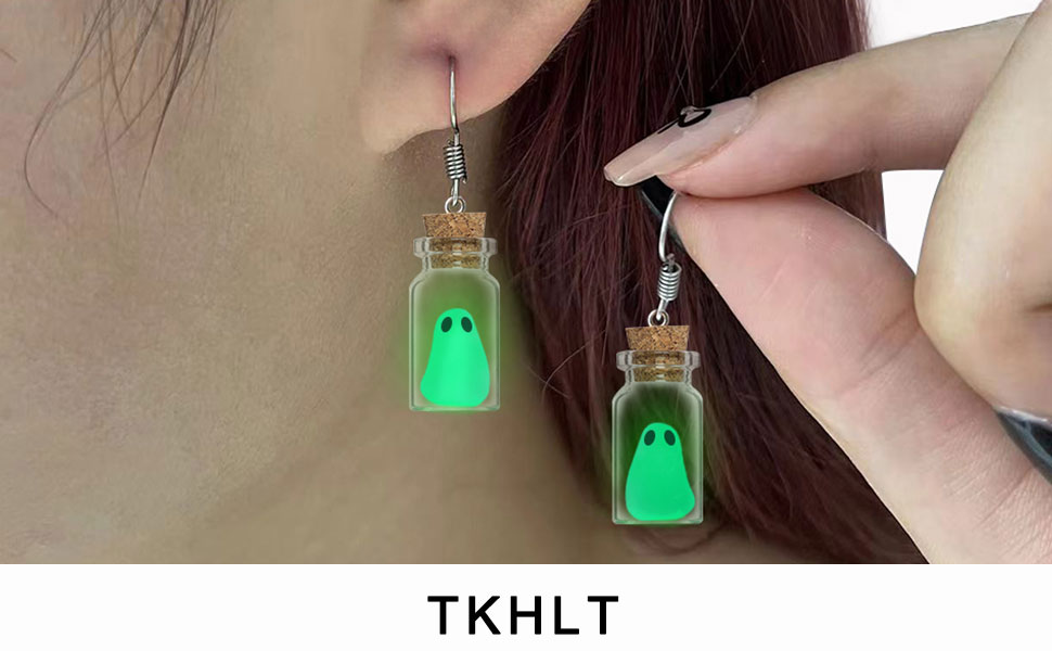 Ghost in a bottle earrings