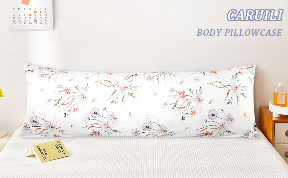 Body Pillow Cover Boho Floral Body Pillow Pillowcase with