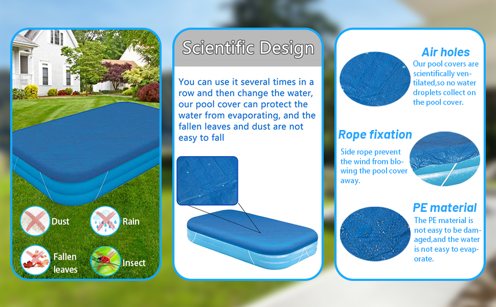Inflatable Pool Cover 120 in x 72 in Pool Cover for