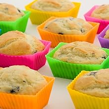 bread in silicone cupcakes