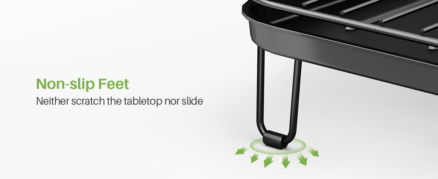 dish rack with non-slip feet
