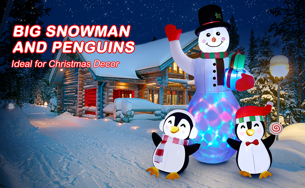 Christmas Inflatables Snowman Decoration, Litake 240cm 8FT Inflatable