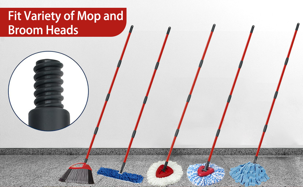 Spin Mop Replacement Handle 4Section 30" to 58" Mop Handle