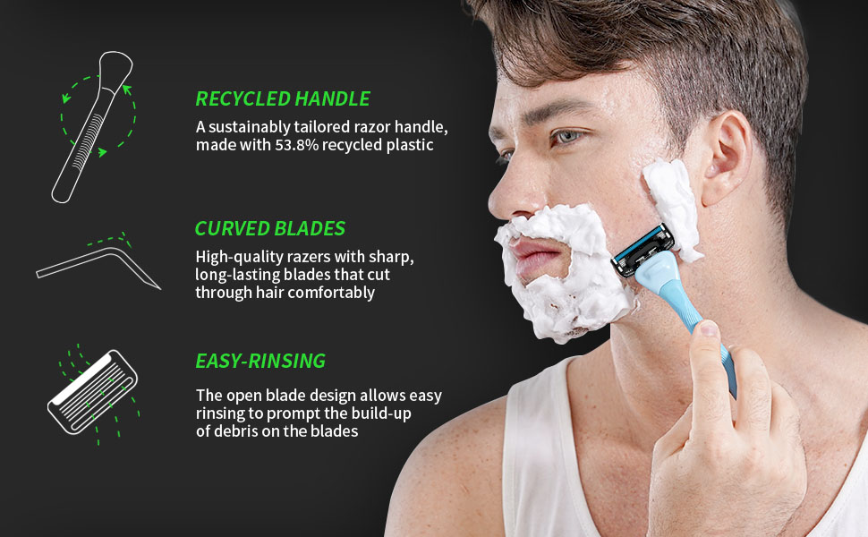 DORCO with Earth: Pace 4 Pro recycled handle, curved blades, and easy rinsing